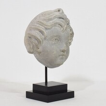 Neoclassical grey marble angel head, France circa 1780-1800