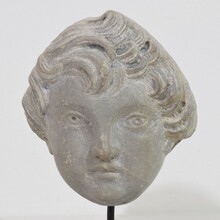 Neoclassical grey marble angel head, France circa 1780-1800
