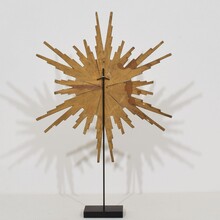 Gilded baroque style carved wooden sun, Italy circa 1800-1900