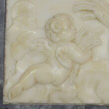 Baroque marble panel presenting Abundantia with angels, Italy circa 1650-1750