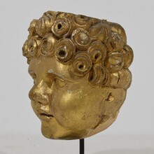 Carved giltwood baroque angel head, Italy circa 1750