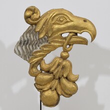 Carved giltwood baroque eaglehead, Italy circa 1750