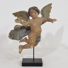 Hand carved wooden baroque angel, Italy circa 1750