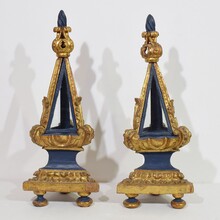 Pair baroque carved wooden reliquary shrines, Italy circa 1750