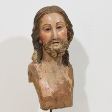 Hand carved Neapolitan hand carved head of Christ, Italy circa 1750-1800