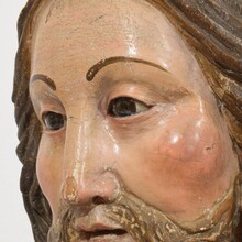 Hand carved Neapolitan hand carved head of Christ, Italy circa 1750-1800