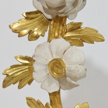 Pair hand carved giltwood floral ornaments, Italy circa 1780-1850