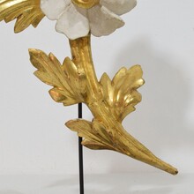 Pair hand carved giltwood floral ornaments, Italy circa 1780-1850