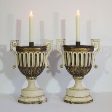 Pair neoclassical altar candleholders, Italy circa 1760-1780