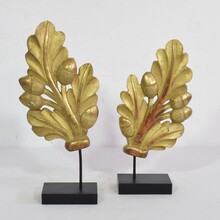 Pair carved giltwood ornaments, France circa 1800-1850