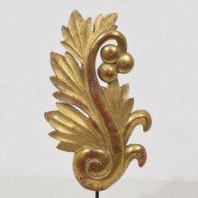 Pair of small carved giltwood baroque style ornaments, France circa 1850