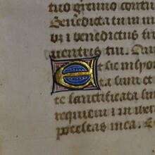 Small illuminated vellum book page/ hand writing, France 15th century