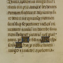 Small illuminated vellum book page, France 15th century