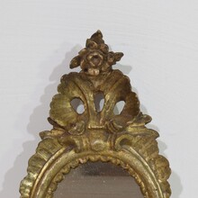 Small baroque carved wooden mirror, Italy 18th century.
