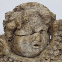 baroque carved oak angel head on wings, France circa 1650-1750