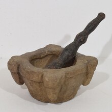 Sandstone mortar and pestle, France circa 1650-1750