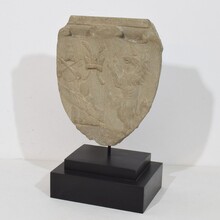 Carved stone coat of arms with unicorn, Italy circa 1650-1750