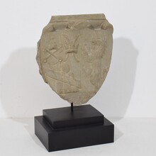 Carved stone coat of arms with unicorn, Italy circa 1650-1750