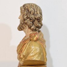 Hand carved wooden reliquary bust of a saint, Italy circa 1650-1750