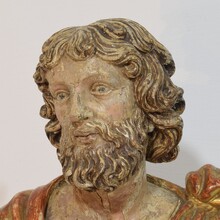 Hand carved wooden reliquary bust of a saint, Italy circa 1650-1750