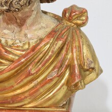 Hand carved wooden reliquary bust of a saint, Italy circa 1650-1750