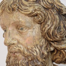 Hand carved wooden reliquary bust of a saint, Italy circa 1650-1750