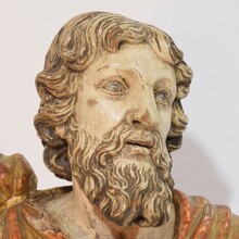 Hand carved wooden reliquary bust of a Saint, Italy circa 1650-1750