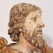 Hand carved wooden reliquary bust of a Saint, Italy circa 1650-1750