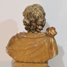 Hand carved wooden reliquary bust of a Saint, Italy circa 1650-1750