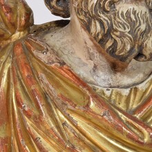 Hand carved wooden reliquary bust of a Saint, Italy circa 1650-1750