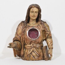 Wooden reliquary bust of a Madonna, Italy circa 1650-1750