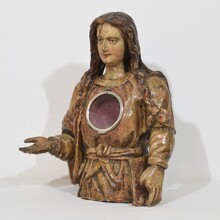 Wooden reliquary bust of a Madonna, Italy circa 1650-1750