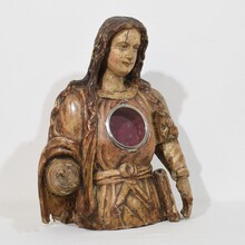 Wooden reliquary bust of a Madonna, Italy circa 1650-1750