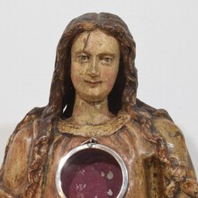 Wooden reliquary bust of a Madonna, Italy circa 1650-1750