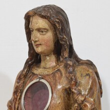 Wooden reliquary bust of a Madonna, Italy circa 1650-1750