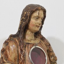 Wooden reliquary bust of a Madonna, Italy circa 1650-1750