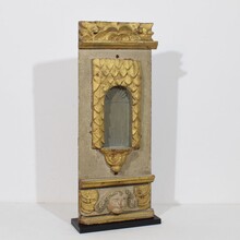 Carved oak altar niche with angel head, France circa 1650-1700