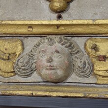 Carved oak altar niche with angel head, France circa 1650-1700