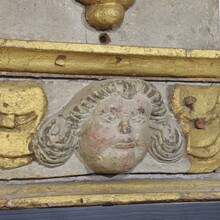 Carved oak altar niche with angel head, France circa 1650-1700