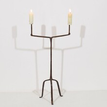 Hand forged iron candleholder, France 17th century