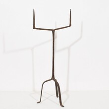 Hand forged iron candleholder, France 17th century