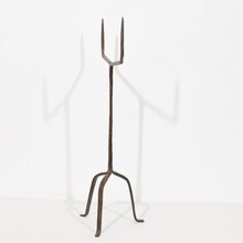 Hand forged iron candleholder, France 17th century