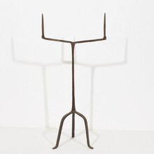 Hand forged iron candleholder, France 17th century