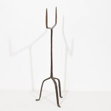 Hand forged iron candleholder, France 17th century