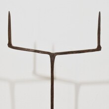 Hand forged iron candleholder, France 17th century