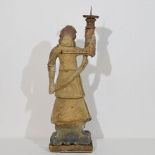 Baroque angel figure with candleholder, Italy circa 1650-1700