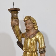 Baroque angel figure with candleholder, Italy circa 1650-1700