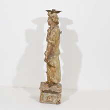 Baroque angel figure with candleholder, Italy circa 1650-1700