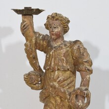 Baroque angel figure with candleholder, Italy circa 1650-1700