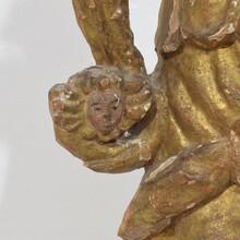 Baroque angel figure with candleholder, Italy circa 1650-1700